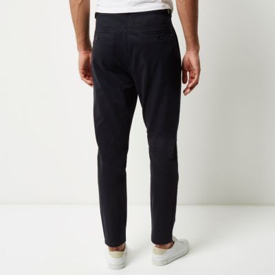 Navy relaxed tapered trousers